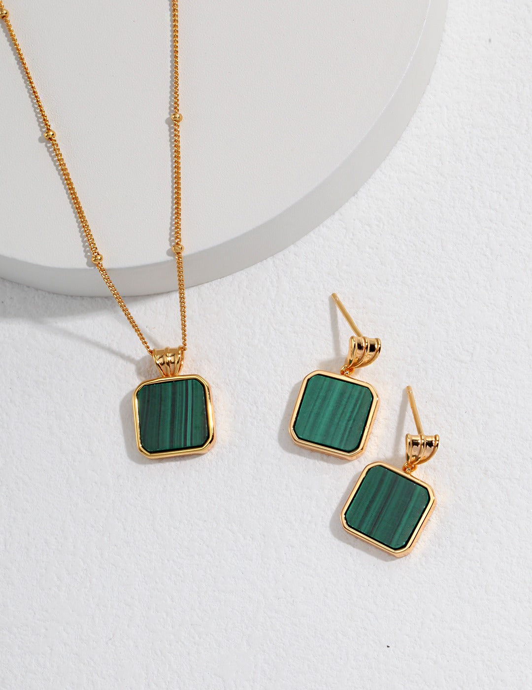 Green Aura Necklace and Earrings