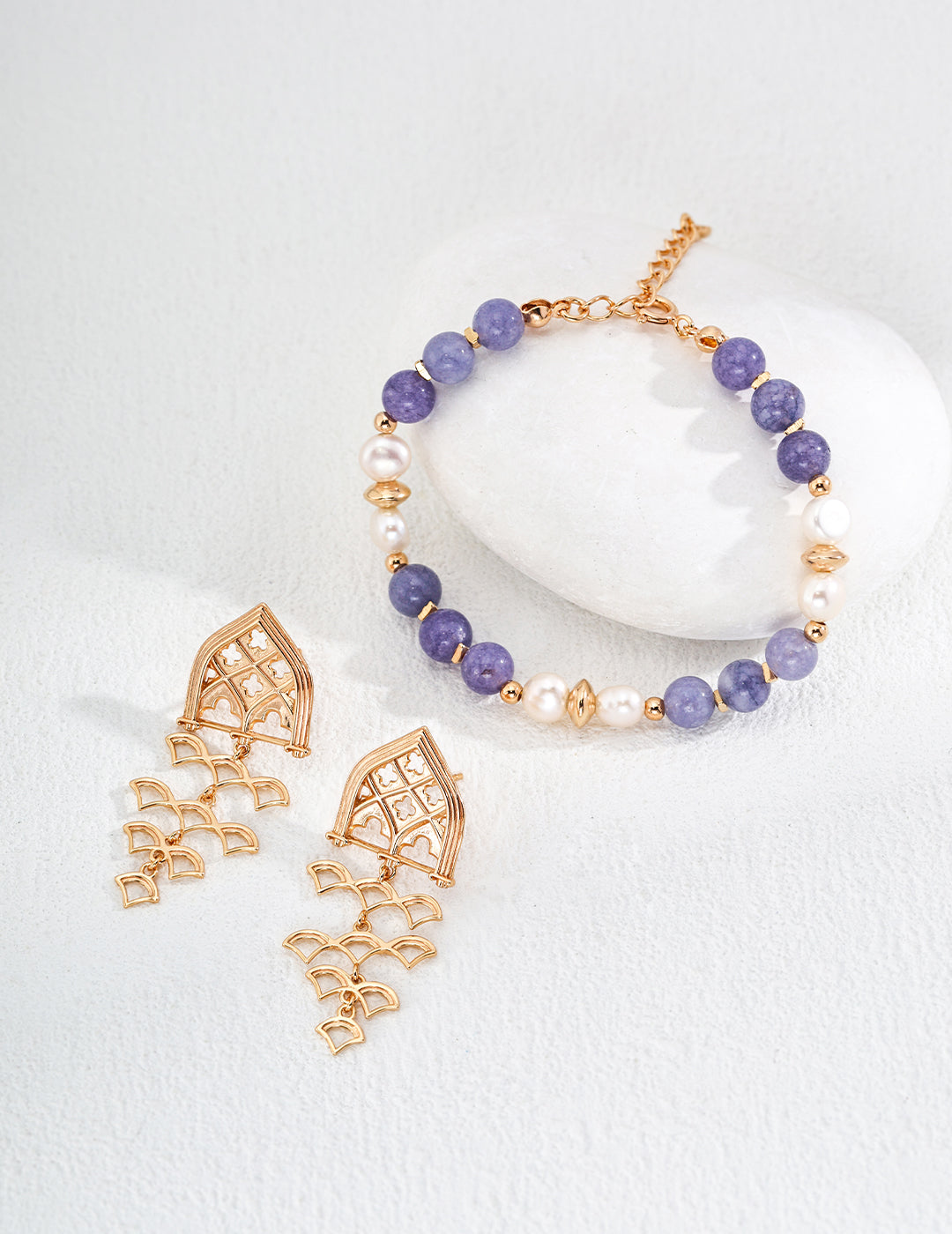 Natural Pearl & Amethyst Bracelet