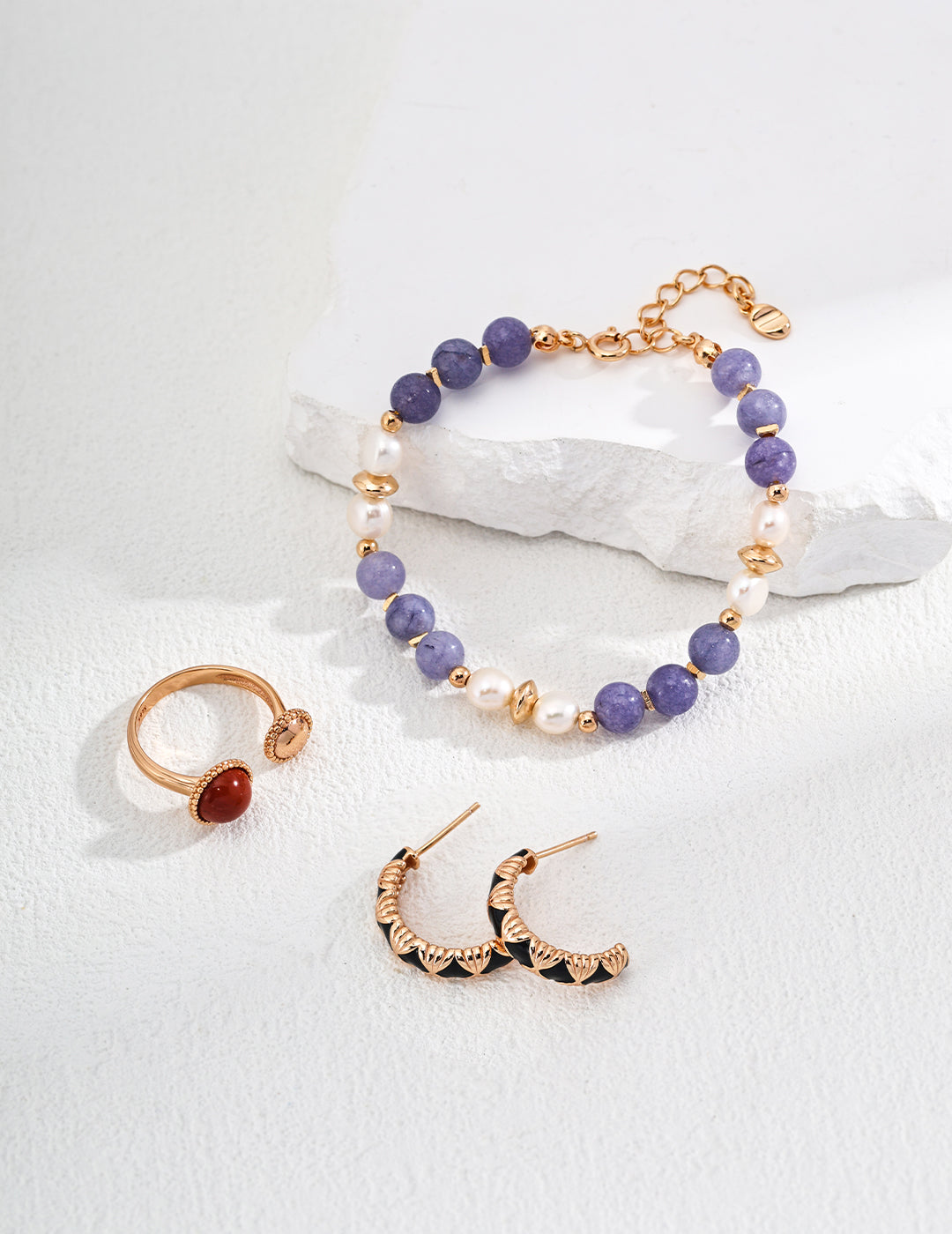 Natural Pearl & Amethyst Bracelet